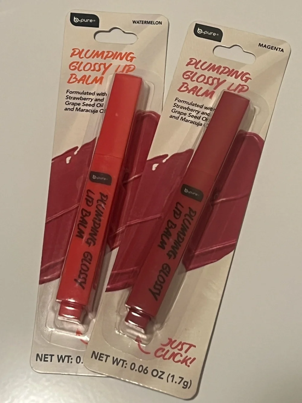 Plumping Glossy Lip Balm — Watermelon & Magenta